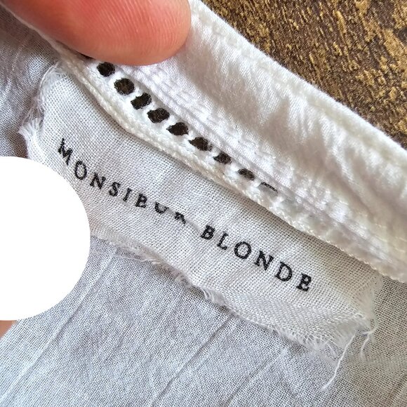 Monsieur Blonde Casual Button Up 100% Cotton Shirt, S, White - Picture 7 of 9